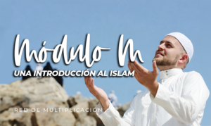 Módulo M introducción al islam en español, recurso cristiano de formación con imagen de hombre musulmán orando al aire libre, Red de Multiplicación.