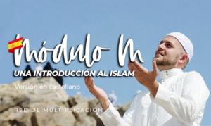 Módulo M introducción al Islam en castellano, recurso cristiano de formación con imagen de hombre musulmán orando al aire libre, Red de Multiplicación